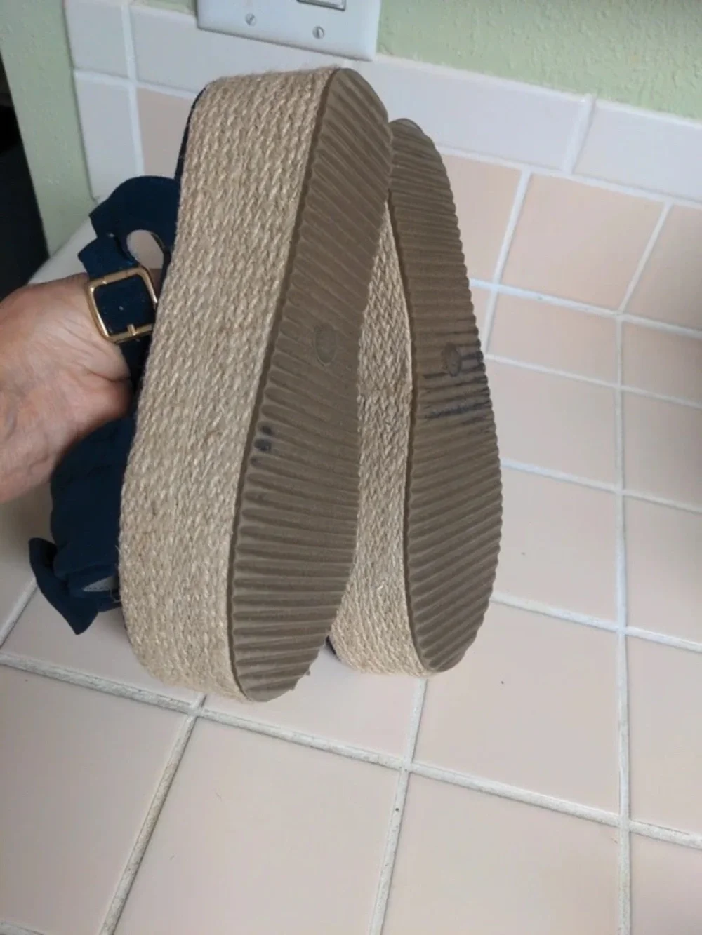 Women’s Navy Bow Espadrille Platform Sandals